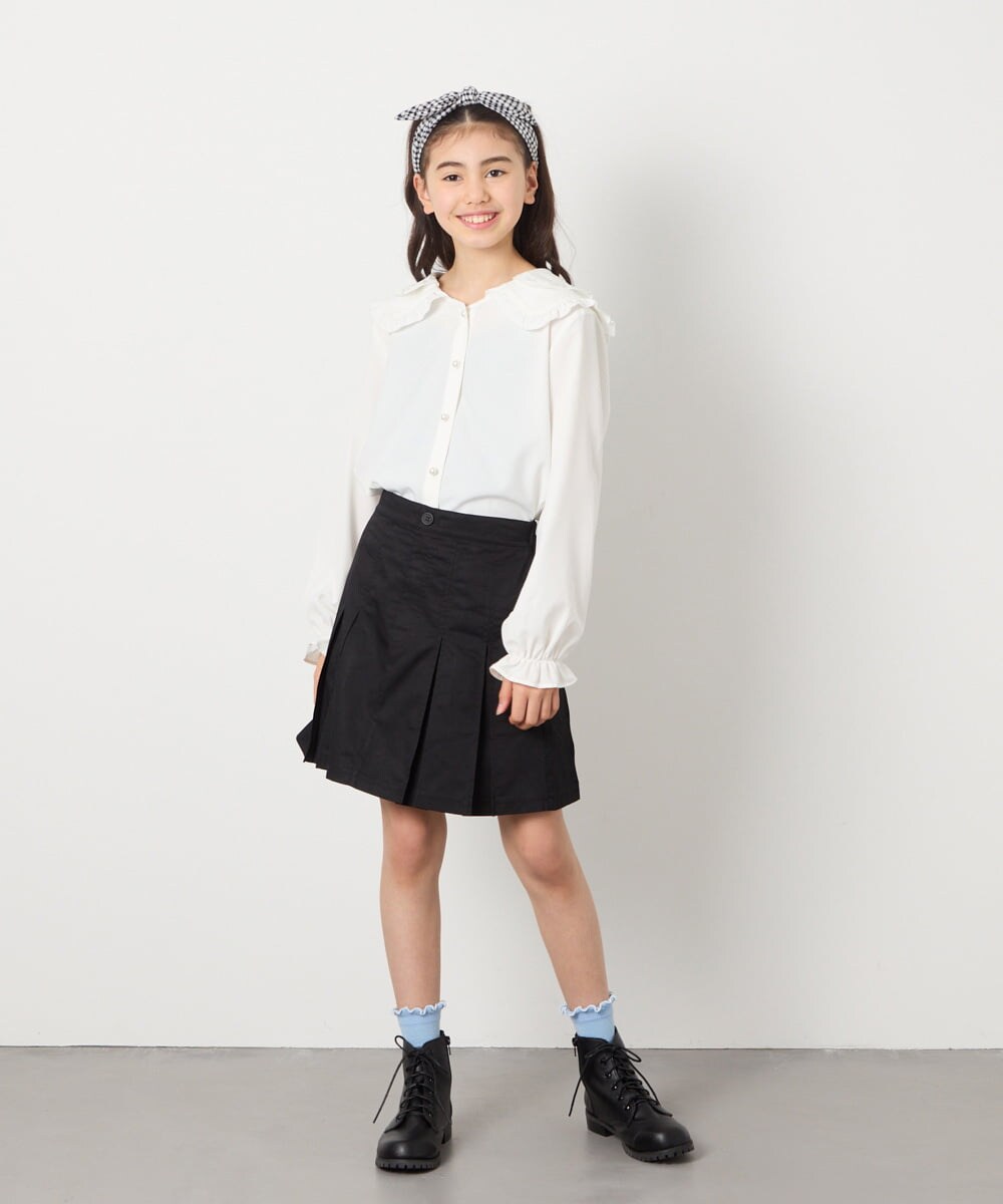 KJHFC23044 a.v.v KIDS(アー・ヴェ・ヴェ) [160]インパン付きタックプリーツスカート ブラック
