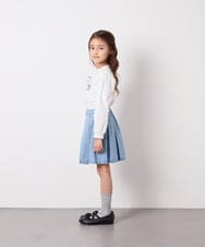 KJHFD30039 a.v.v KIDS(アー・ヴェ・ヴェ) [120-160]ビジューデニムプリーツスカート ライトブルー