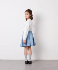 KJHFD30039 a.v.v KIDS(アー・ヴェ・ヴェ) [120-160]ビジューデニムプリーツスカート ライトブルー