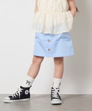 KJHGA02034 a.v.v KIDS(アー・ヴェ・ヴェ) [120-130]ベイカーポケットスカート ライトブルー