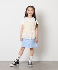 KJHGA02034 a.v.v KIDS(アー・ヴェ・ヴェ) [120-130]ベイカーポケットスカート ライトブルー