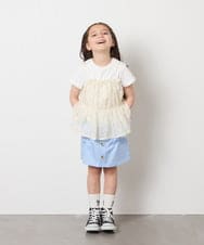 KJHGA02034 a.v.v KIDS(アー・ヴェ・ヴェ) [120-130]ベイカーポケットスカート ライトブルー