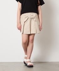 KJHGD55039 a.v.v KIDS(アー・ヴェ・ヴェ) [120-160]リボンプリーツスカート ベージュ
