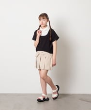 KJHGD55039 a.v.v KIDS(アー・ヴェ・ヴェ) [120-160]リボンプリーツスカート ベージュ