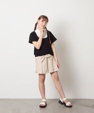 KJHGD55039 a.v.v KIDS(アー・ヴェ・ヴェ) [120-160]リボンプリーツスカート ベージュ