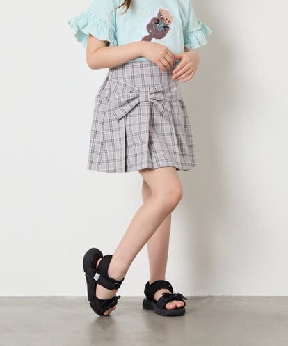 KJHGD55039 a.v.v KIDS [120-160]リボンプリーツスカート