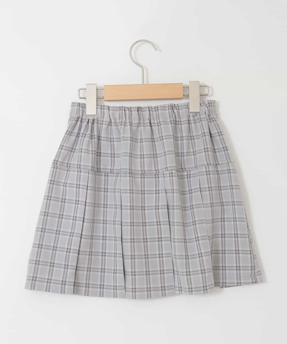 KJHGD55039 a.v.v KIDS(アー・ヴェ・ヴェ) [120-160]リボンプリーツスカート ライトグレー