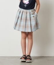 KJHGS02029 a.v.v KIDS(アー・ヴェ・ヴェ) [110-130]チェックプリーツスカート ピンク