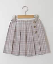 KJHGS02029 a.v.v KIDS(アー・ヴェ・ヴェ) [110-130]チェックプリーツスカート ピンク