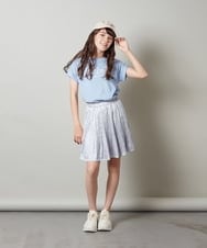 KJHHS05029 a.v.v KIDS(アー・ヴェ・ヴェ) [100-130]サテンプリーツミニスカート ネイビー