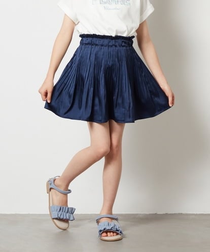 KJHHS05029 a.v.v KIDS [100-130]サテンプリーツミニスカート