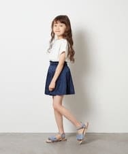 KJHHS05029 a.v.v KIDS(アー・ヴェ・ヴェ) [100-130]サテンプリーツミニスカート ネイビー