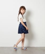 KJHHS05029 a.v.v KIDS(アー・ヴェ・ヴェ) [100-130]サテンプリーツミニスカート ネイビー