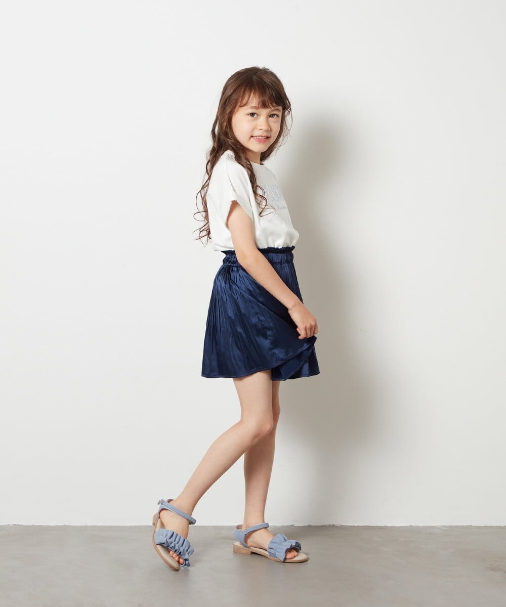 KJHHT05034 a.v.v KIDS(アー・ヴェ・ヴェ) [140-150]サテンプリーツミニスカート ライトグレー