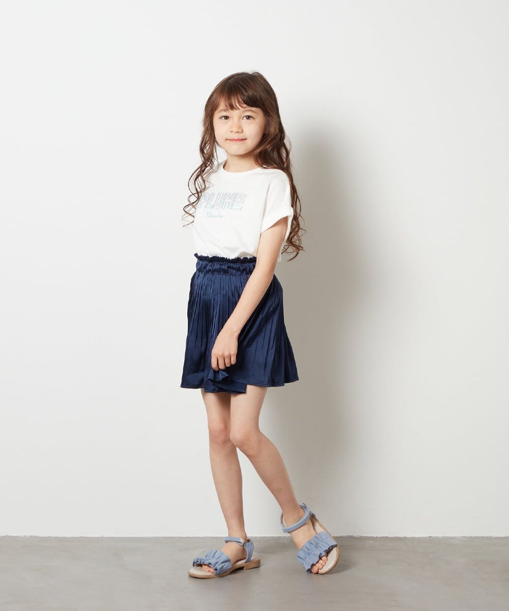 KJHHT05034 a.v.v KIDS(アー・ヴェ・ヴェ) [140-150]サテンプリーツミニスカート ライトグレー