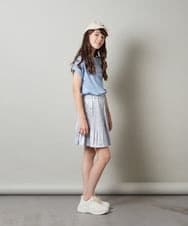 KJHHT05034 a.v.v KIDS(アー・ヴェ・ヴェ) [140-150]サテンプリーツミニスカート ライトグレー