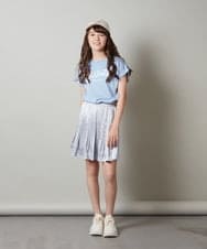 KJHHT05034 a.v.v KIDS(アー・ヴェ・ヴェ) [140-150]サテンプリーツミニスカート ライトグレー