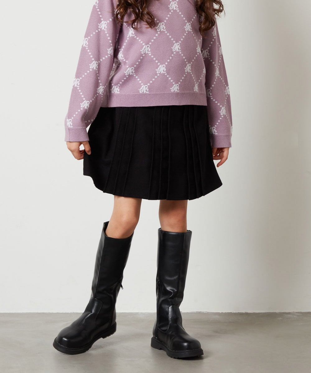 KJHLS61029 a.v.v KIDS(アー・ヴェ・ヴェ) [100-130]【残りわずか】プリーツミニスカート ブラック