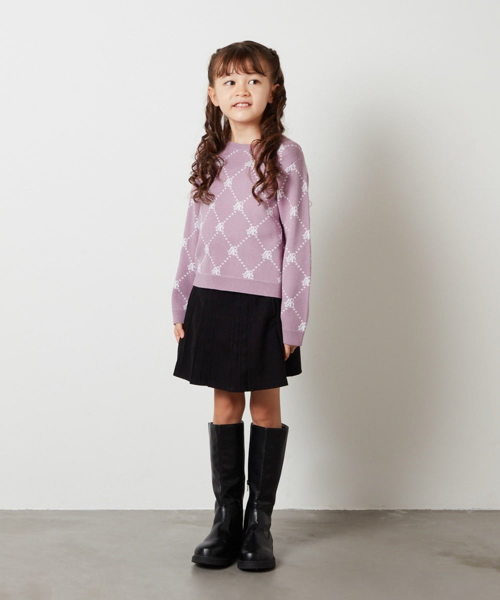 KJHLS61029 a.v.v KIDS(アー・ヴェ・ヴェ) [100-130]【残りわずか】プリーツミニスカート ブラック