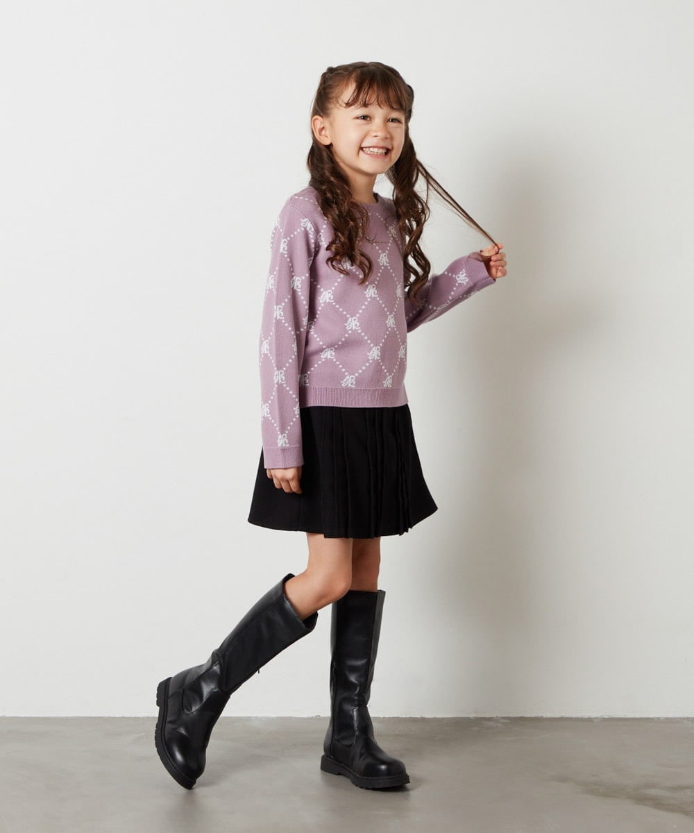 KJHLS61029 a.v.v KIDS(アー・ヴェ・ヴェ) [100-130]【残りわずか】プリーツミニスカート ブラック