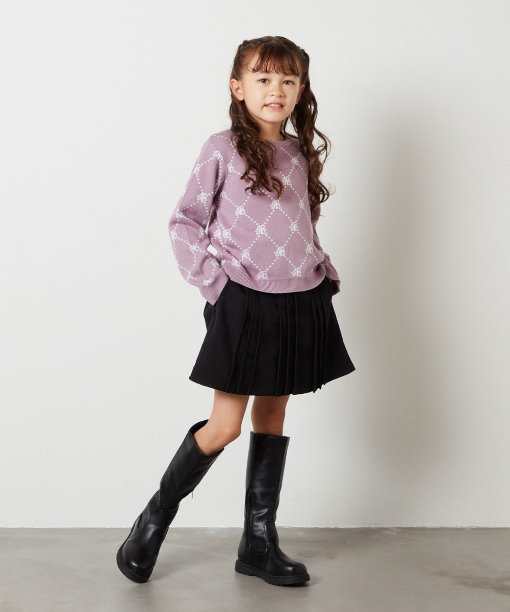 KJHLS61029 a.v.v KIDS(アー・ヴェ・ヴェ) [100-130]【残りわずか】プリーツミニスカート ブラック