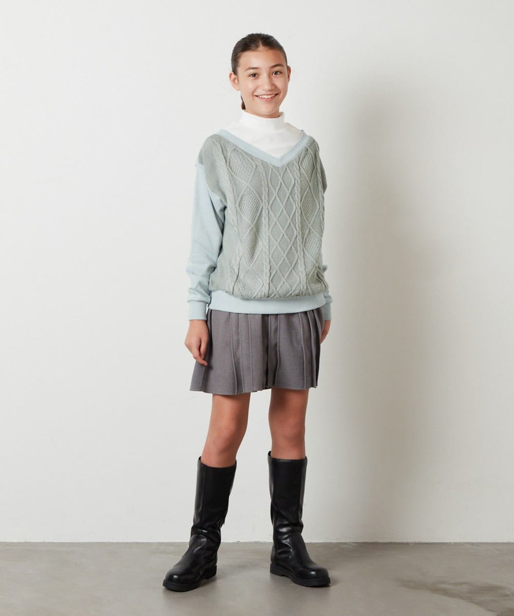 KJHLS61029 a.v.v KIDS(アー・ヴェ・ヴェ) [100-130]【残りわずか】プリーツミニスカート ブラック