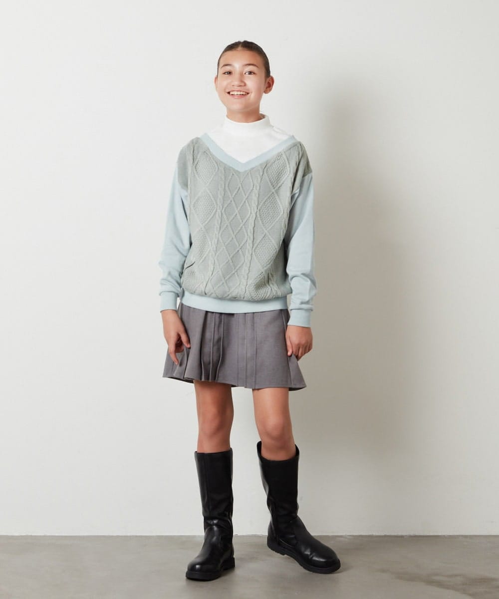 KJHLS61029 a.v.v KIDS(アー・ヴェ・ヴェ) [100-130]【残りわずか】プリーツミニスカート ブラック