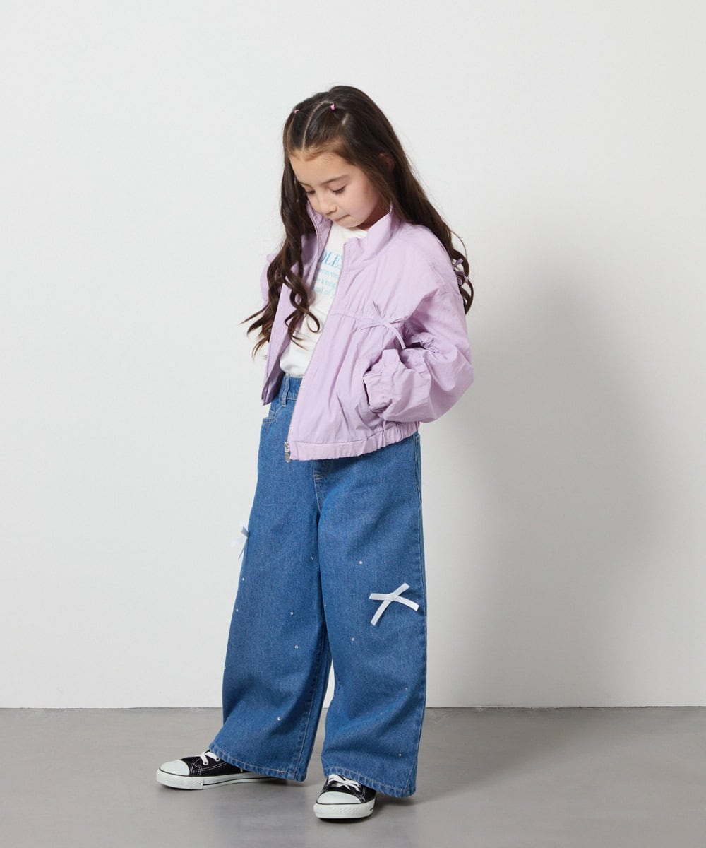 KJJEA33059 a.v.v KIDS(アー・ヴェ・ヴェ) [120-130]リボンブルゾン ラベンダー