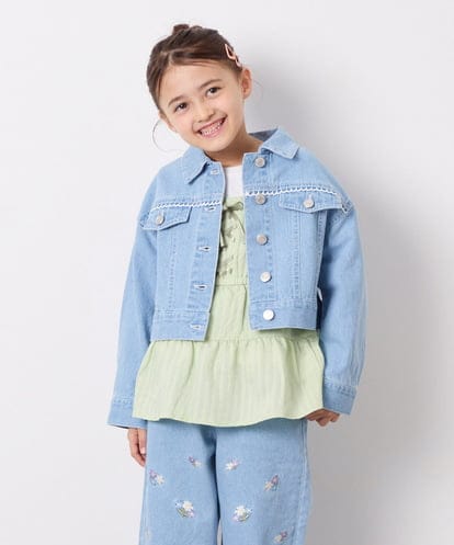 KJJED35064 a.v.v KIDS [120-160]レースデニムジャケット