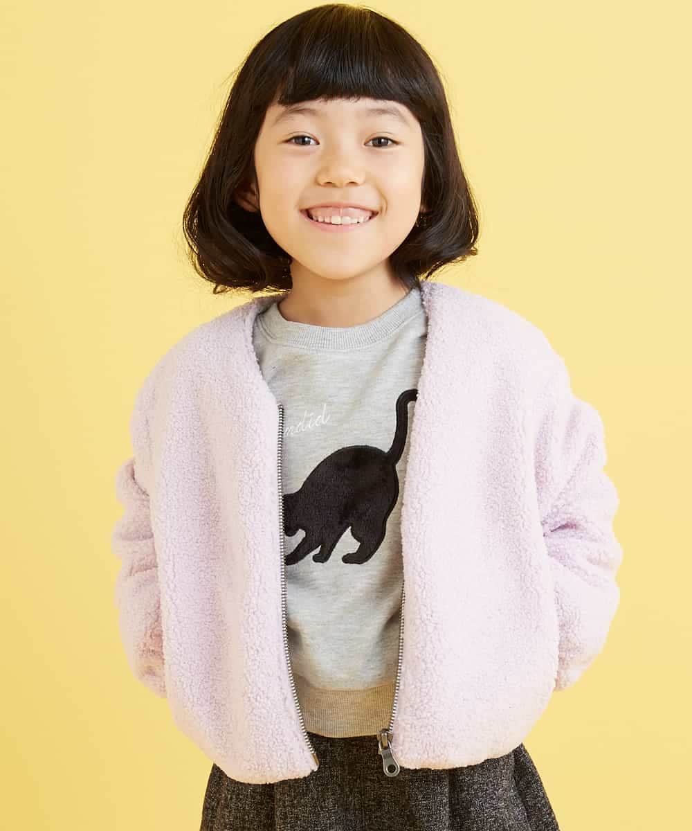 KJJKD04039 a.v.v KIDS(アー・ヴェ・ヴェ) [100-130]ショート丈ボアジャケット[WEB限定サイズ] ラベンダー