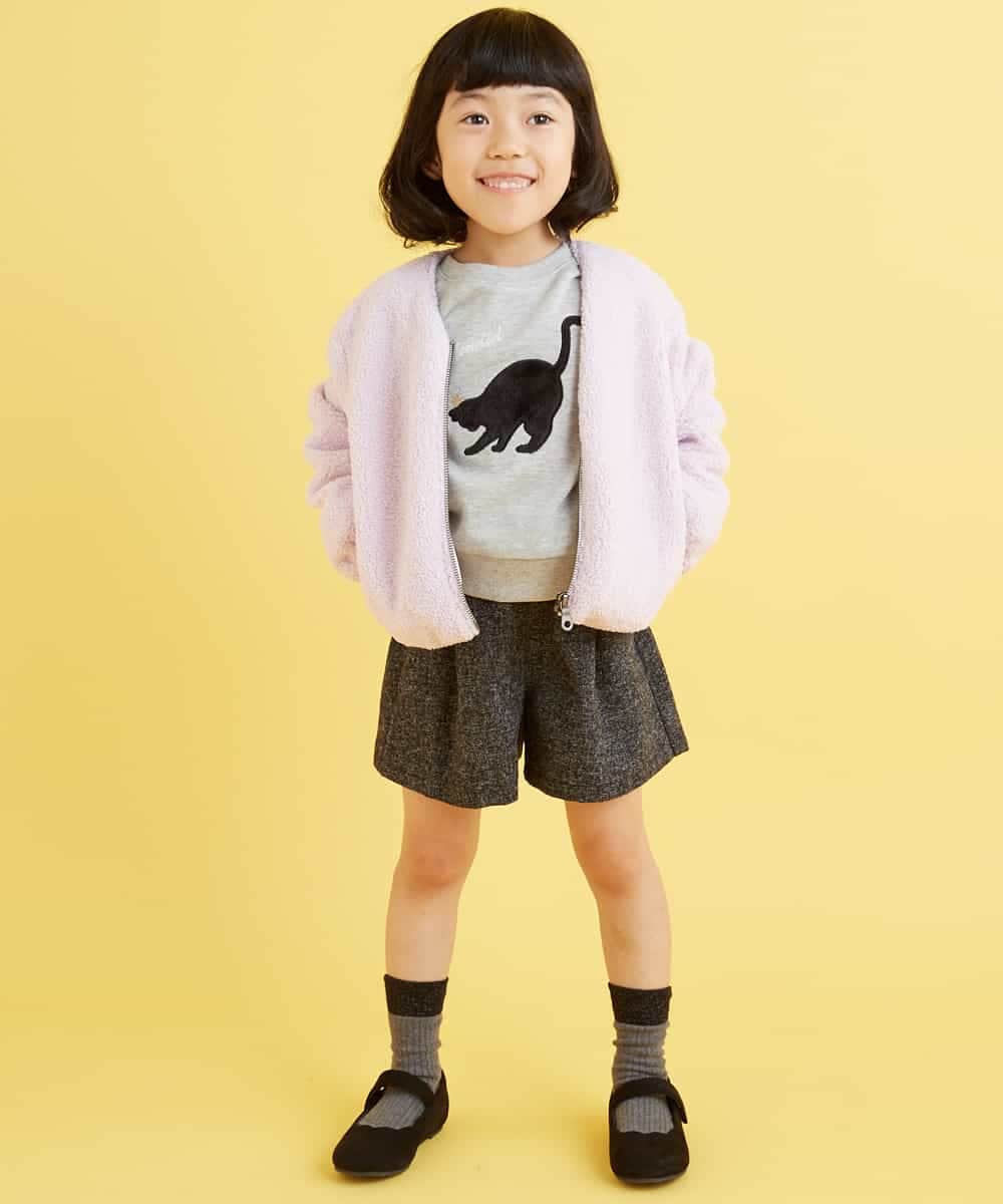 KJJKD04039 a.v.v KIDS(アー・ヴェ・ヴェ) [100-130]ショート丈ボアジャケット[WEB限定サイズ] ラベンダー