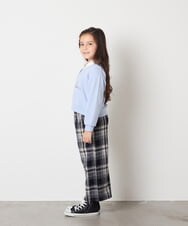 KJKAD01034 a.v.v KIDS(アー・ヴェ・ヴェ) [120-160]【クロップド丈】衿付きロゴトレーナー ライトブルー