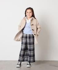 KJKAD01034 a.v.v KIDS(アー・ヴェ・ヴェ) [120-160]【クロップド丈】衿付きロゴトレーナー ライトブルー