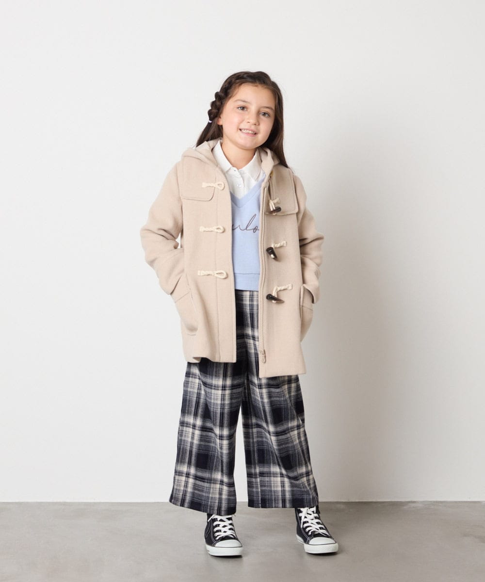 KJKAD01034 a.v.v KIDS(アー・ヴェ・ヴェ) [120-160]【クロップド丈】衿付きロゴトレーナー ライトブルー