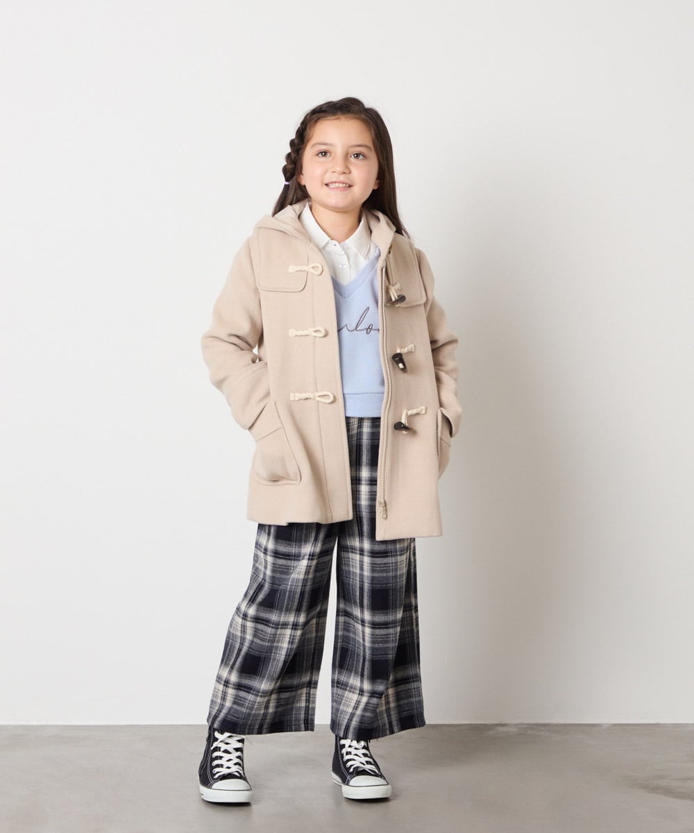 KJKAD01034 a.v.v KIDS(アー・ヴェ・ヴェ) [120-160]【クロップド丈】衿付きロゴトレーナー ライトブルー