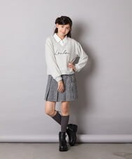 KJKAD01034 a.v.v KIDS(アー・ヴェ・ヴェ) [120-160]【クロップド丈】衿付きロゴトレーナー ライトブルー
