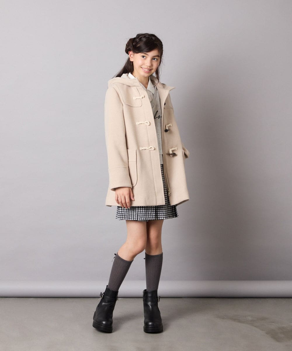 KJKAD01034 a.v.v KIDS(アー・ヴェ・ヴェ) [120-160]【クロップド丈】衿付きロゴトレーナー ライトブルー
