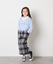 KJKAD01034 a.v.v KIDS(アー・ヴェ・ヴェ) [120-160]【クロップド丈】衿付きロゴトレーナー ライトブルー