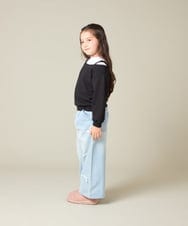 KJKAD03039 a.v.v KIDS(アー・ヴェ・ヴェ) [120-160]【アシンメトリー/オフショル】ポコポコレイヤード風トレーナー アイボリー