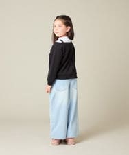 KJKAD03039 a.v.v KIDS(アー・ヴェ・ヴェ) [120-160]【アシンメトリー/オフショル】ポコポコレイヤード風トレーナー アイボリー