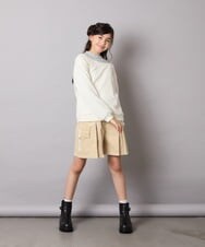 KJKAD03039 a.v.v KIDS(アー・ヴェ・ヴェ) [120-160]【アシンメトリー/オフショル】ポコポコレイヤード風トレーナー アイボリー