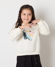 KJKAD04029 a.v.v KIDS(アー・ヴェ・ヴェ) [110-130]【裏起毛/リバーシブルスパンコール】アソートモチーフトレーナー ラベンダー