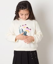 KJKAD04029 a.v.v KIDS(アー・ヴェ・ヴェ) [110-130]【裏起毛/リバーシブルスパンコール】アソートモチーフトレーナー ラベンダー