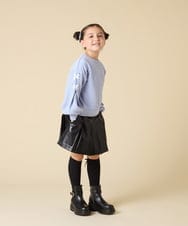 KJKAD36026 a.v.v KIDS(アー・ヴェ・ヴェ) [120-160]【人気NO.1トップス！/袖レースアップ/プチロゴ/通学にもオススメ】レースアップスリーブトレーナー ライトブルー