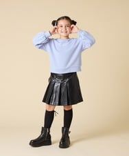 KJKAD36026 a.v.v KIDS(アー・ヴェ・ヴェ) [120-160]【人気NO.1トップス！/袖レースアップ/プチロゴ/通学にもオススメ】レースアップスリーブトレーナー ライトブルー