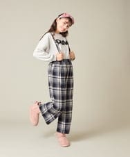 KJKAD49018 a.v.v KIDS(アー・ヴェ・ヴェ) [100-160]【WEB限定商品/チュールフリル/クロップド丈】チュールロゴトレーナー ピンク