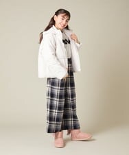KJKAD49018 a.v.v KIDS(アー・ヴェ・ヴェ) [100-160]【WEB限定商品/チュールフリル/クロップド丈】チュールロゴトレーナー ピンク