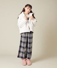 KJKAD49018 a.v.v KIDS(アー・ヴェ・ヴェ) [100-160]【WEB限定商品/チュールフリル/クロップド丈】チュールロゴトレーナー ピンク