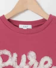 KJKAD49018 a.v.v KIDS(アー・ヴェ・ヴェ) [100-160]【WEB限定商品/チュールフリル/クロップド丈】チュールロゴトレーナー ピンク