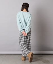 KJKAD50022 a.v.v KIDS(アー・ヴェ・ヴェ) [100-160]【WEB限定商品/裏起毛/チュールフリル/ワンポイント刺繍/クロップド丈】チュールスリーブクロップドトレーナー ダークグレー